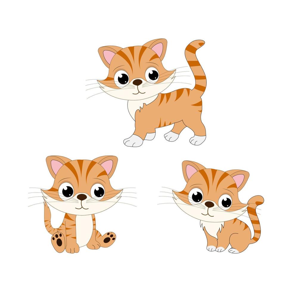 ilustración de vector simple de dibujos animados lindo gato