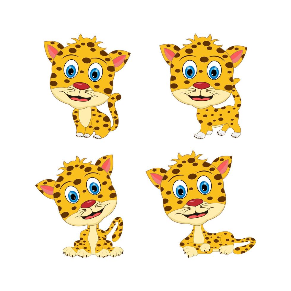 cute jaguar cartoon simple vector illustration