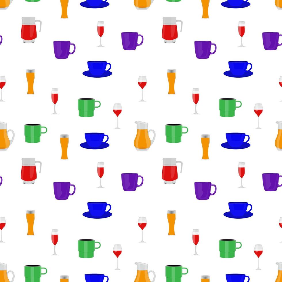 Cute cup seamples pattern design vector