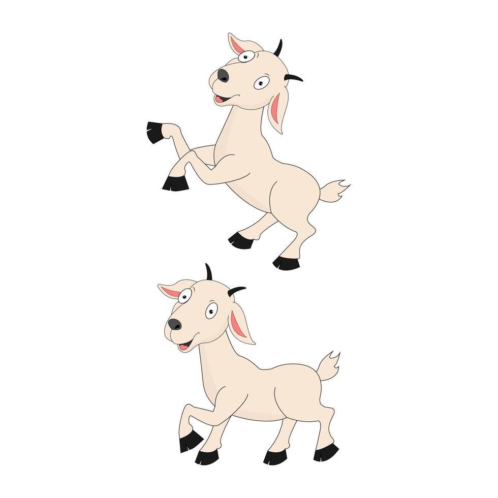 cute goat cartoon simple vector illustration