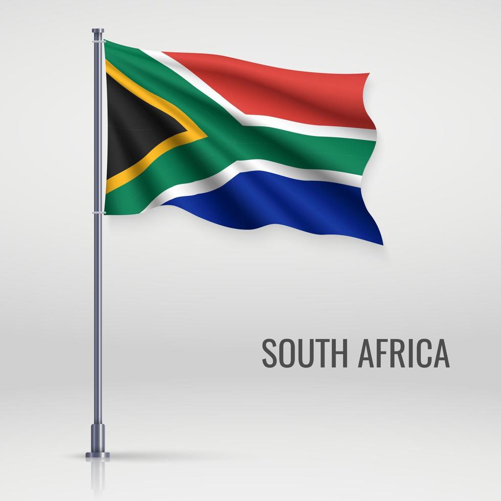 Waving flag on flagpole vector