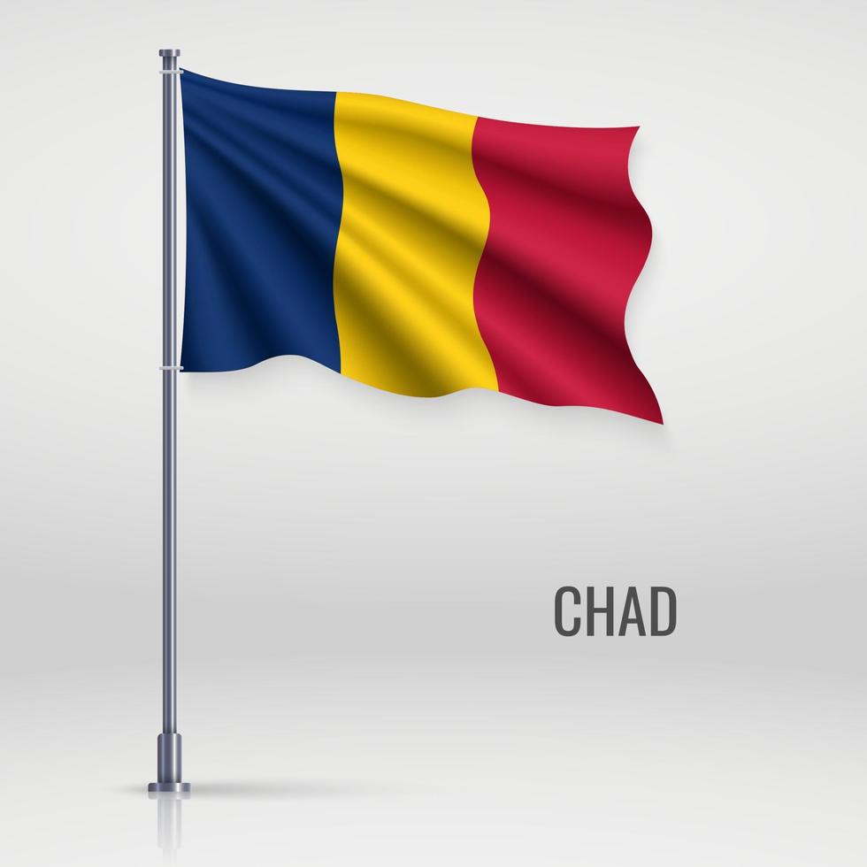 Waving flag on flagpole vector