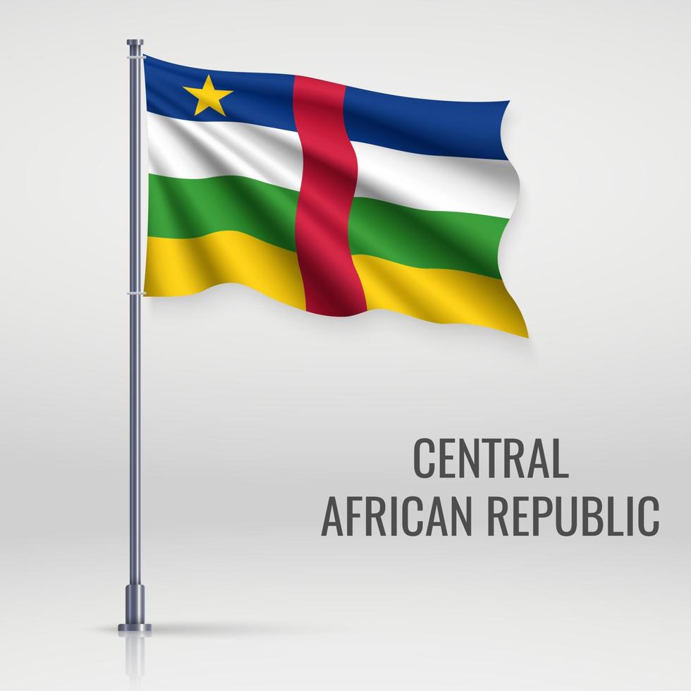 Waving flag on flagpole vector