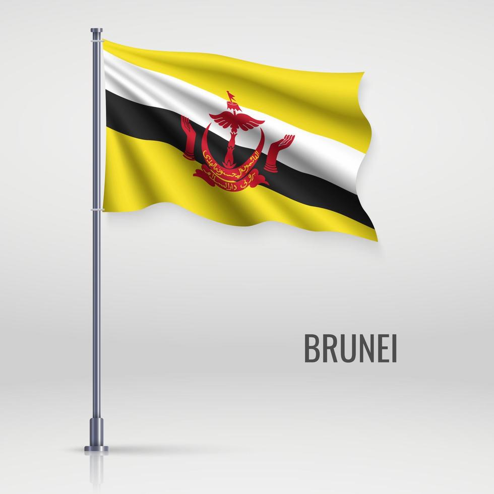 Waving flag on flagpole vector