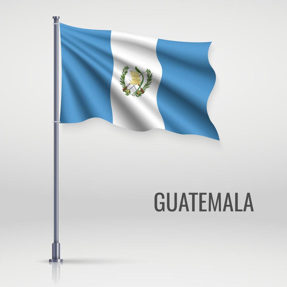Waving flag on flagpole vector