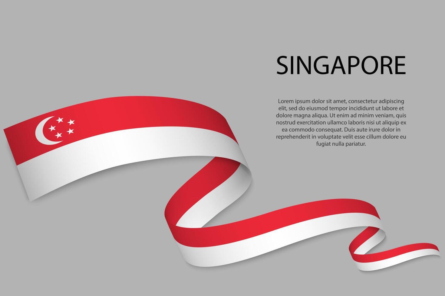 Waving ribbon or banner with flag vector