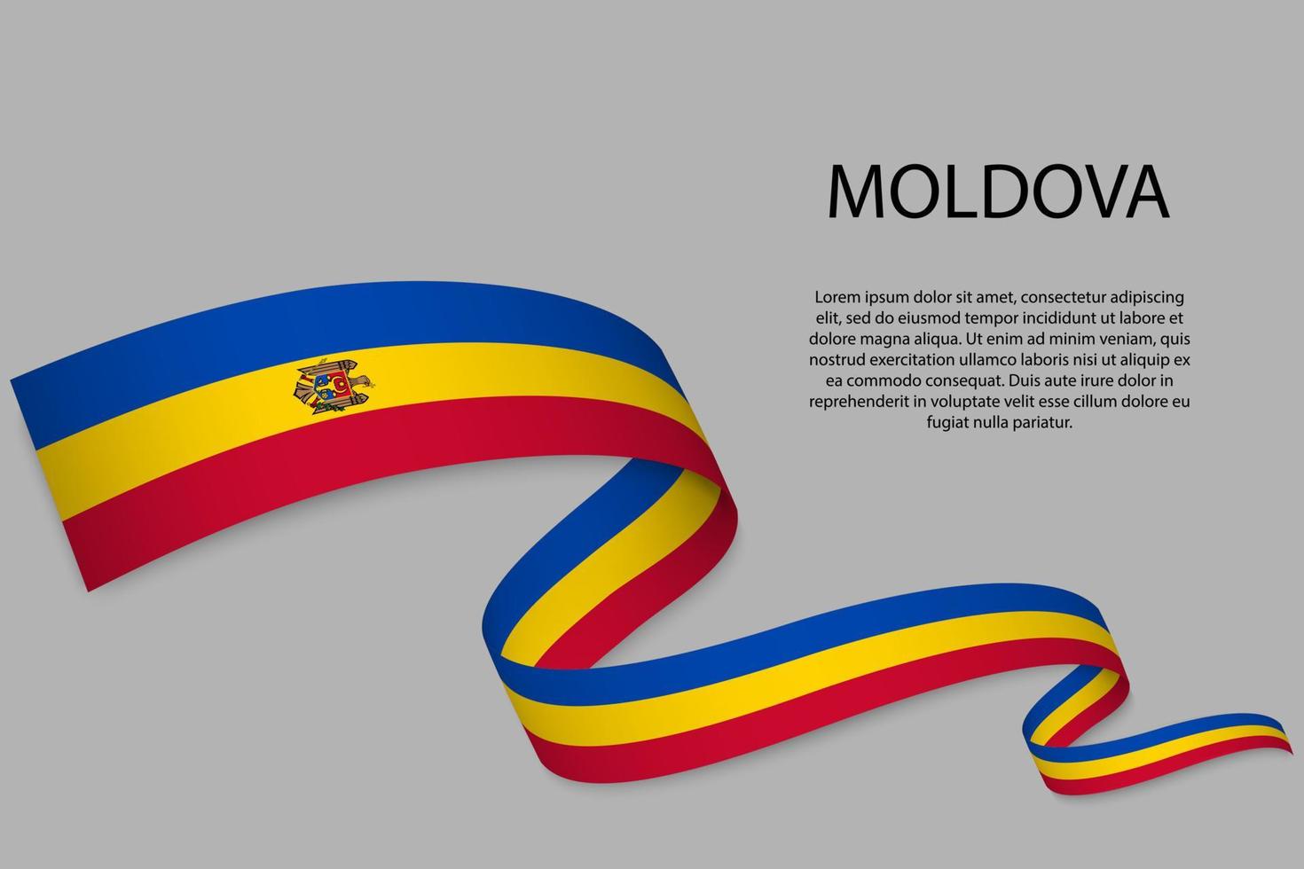 Waving ribbon or banner with flag vector