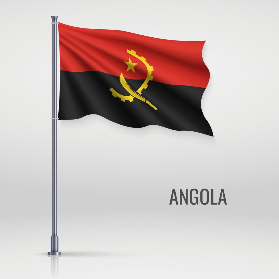 Waving flag on flagpole vector