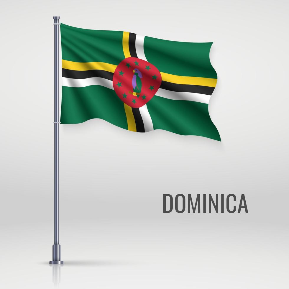 Waving flag on flagpole vector