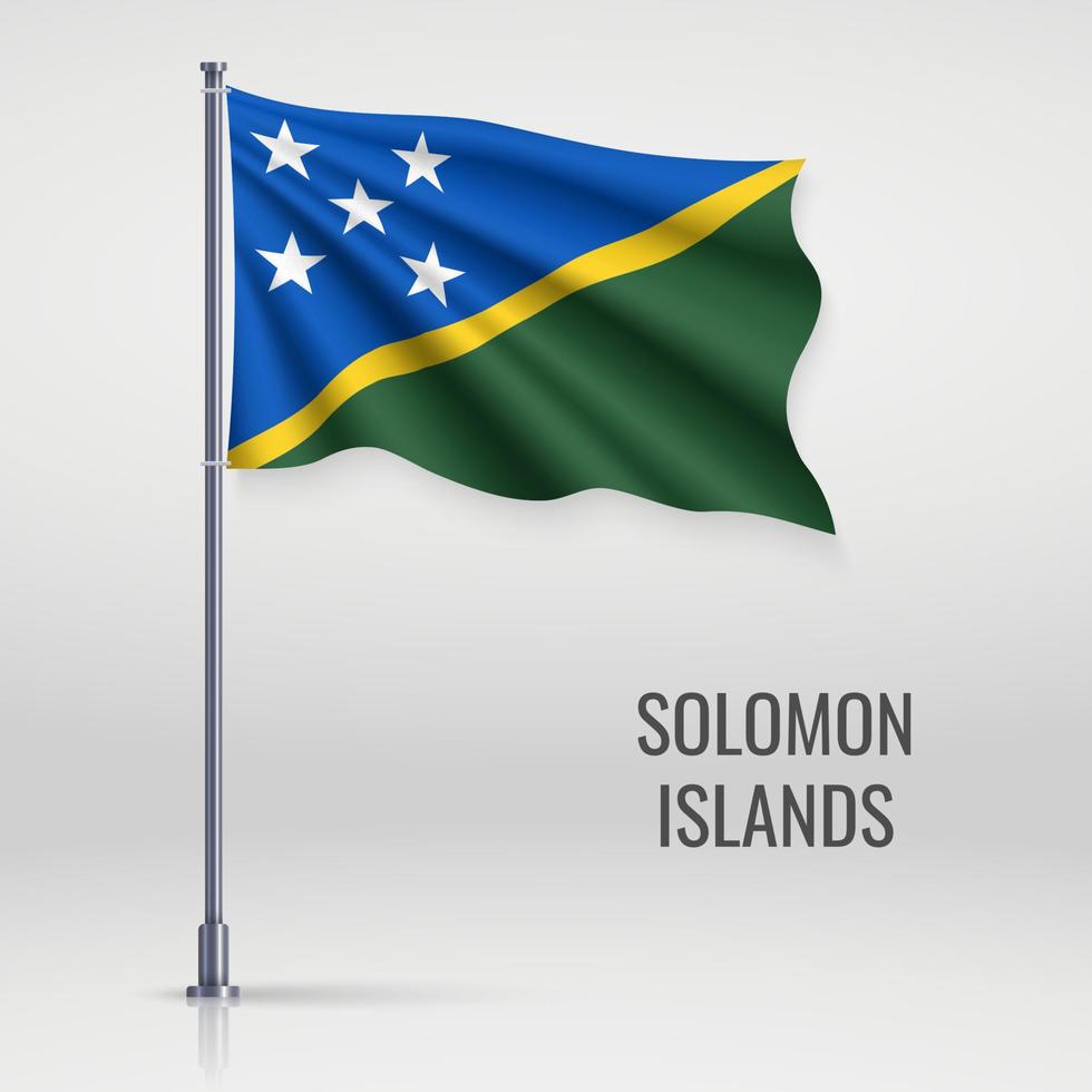 Waving flag on flagpole vector