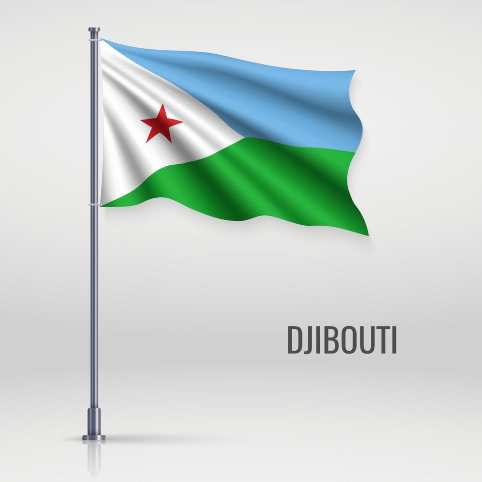 Waving flag on flagpole vector