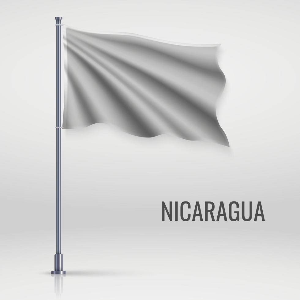 ondeando la bandera en el asta de la bandera vector