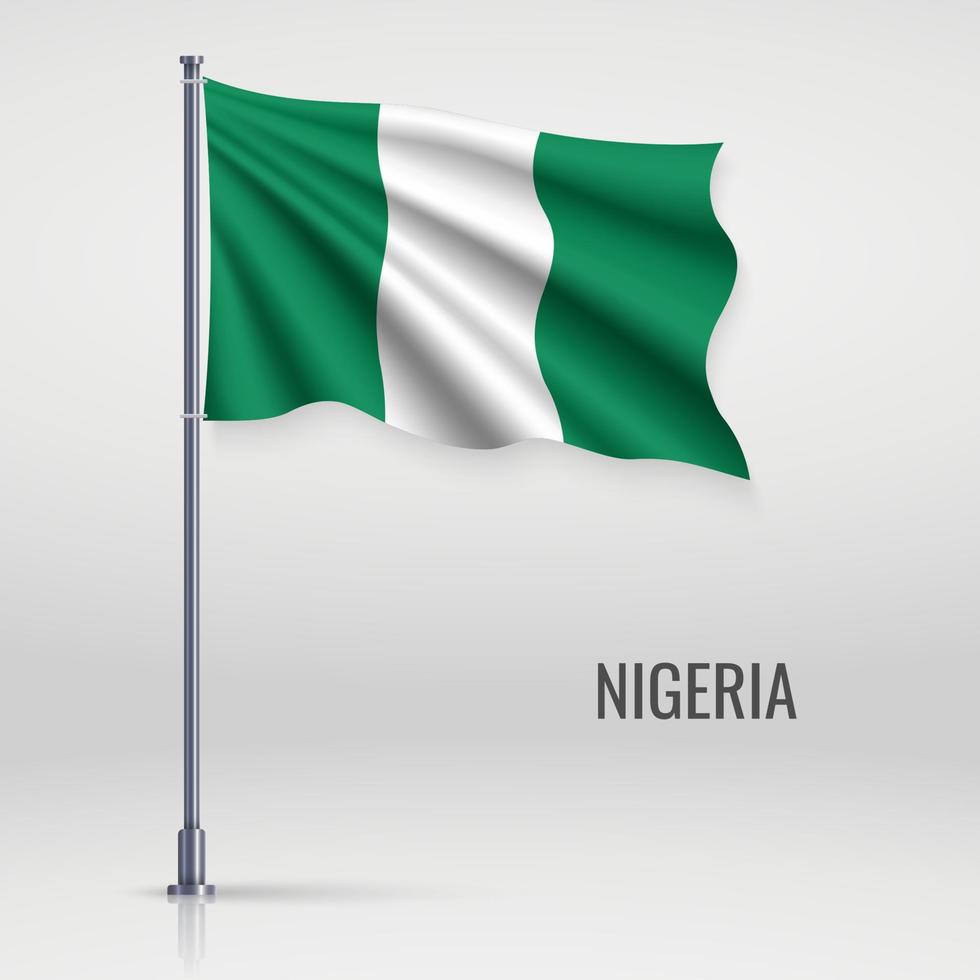 Waving flag on flagpole vector