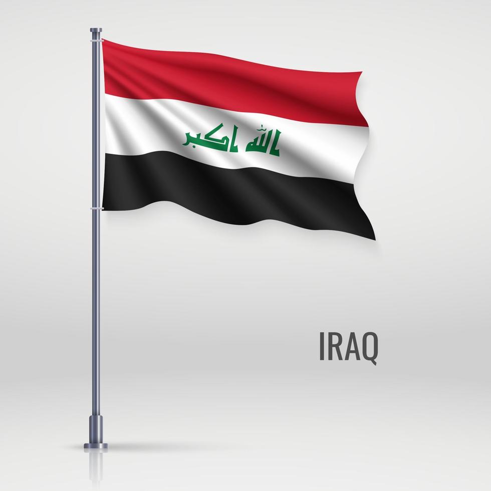 Waving flag on flagpole vector