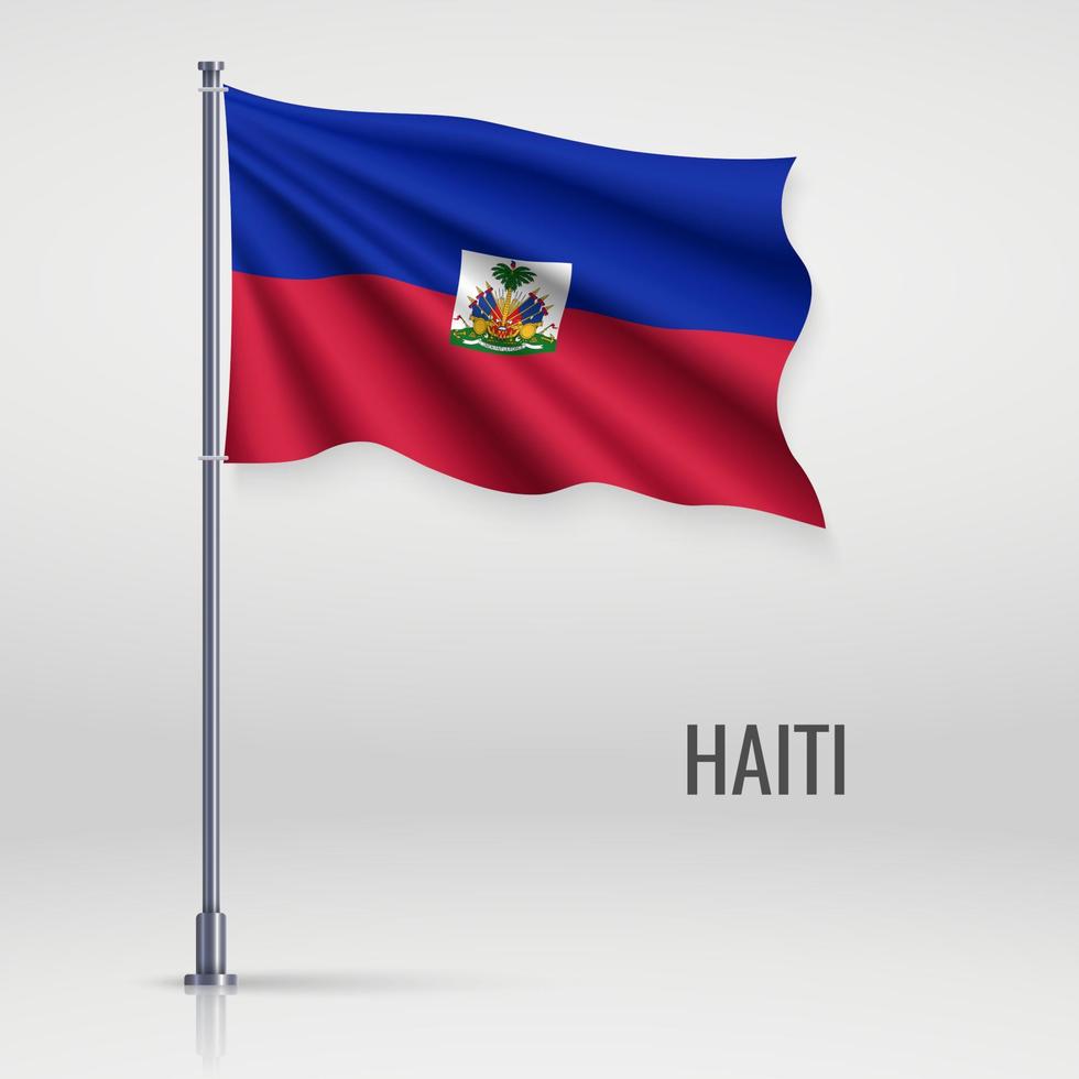 Waving flag on flagpole vector