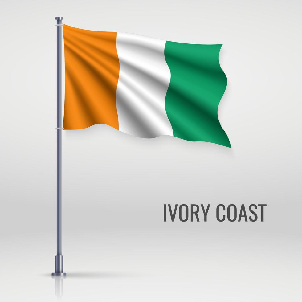 Waving flag on flagpole vector
