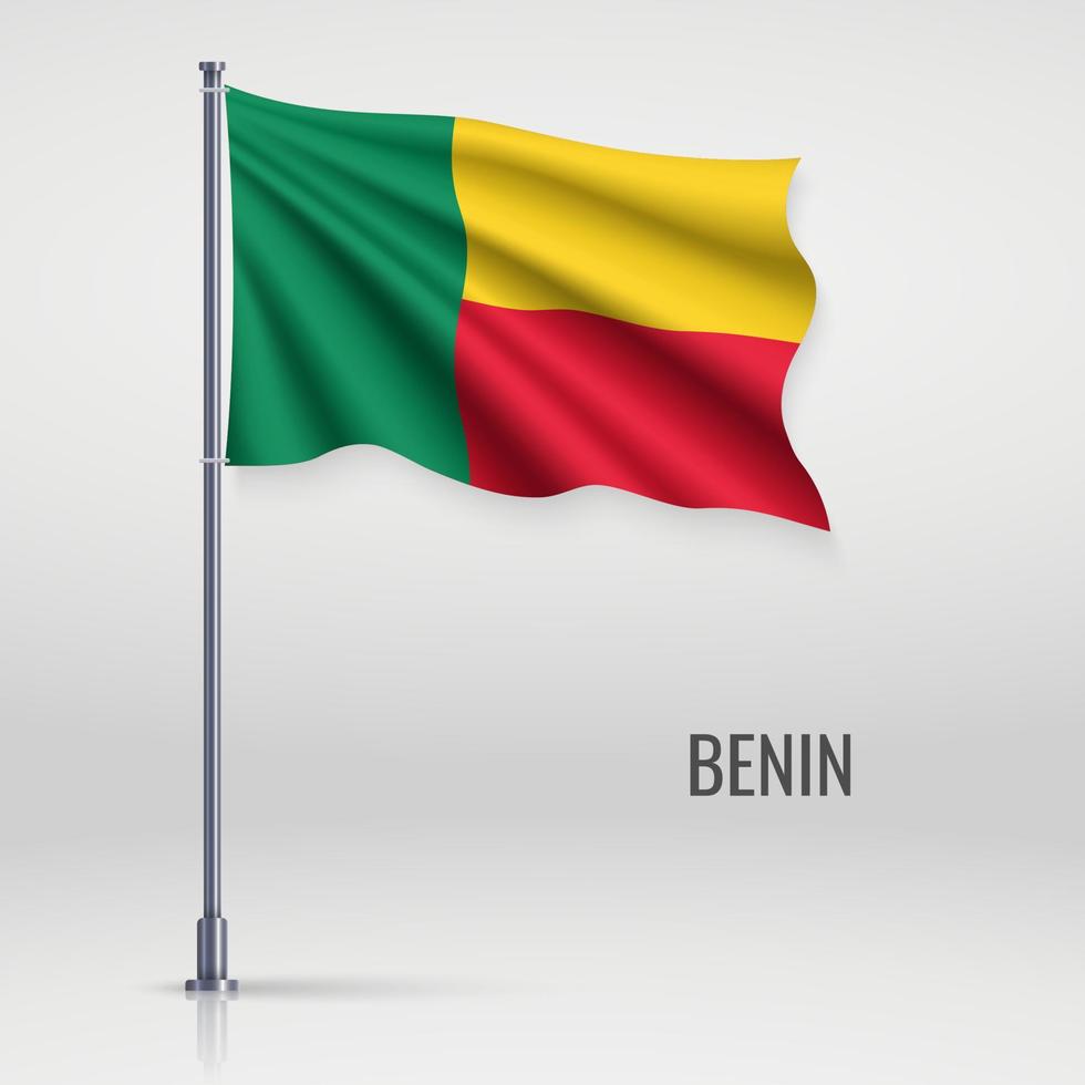 Waving flag on flagpole vector