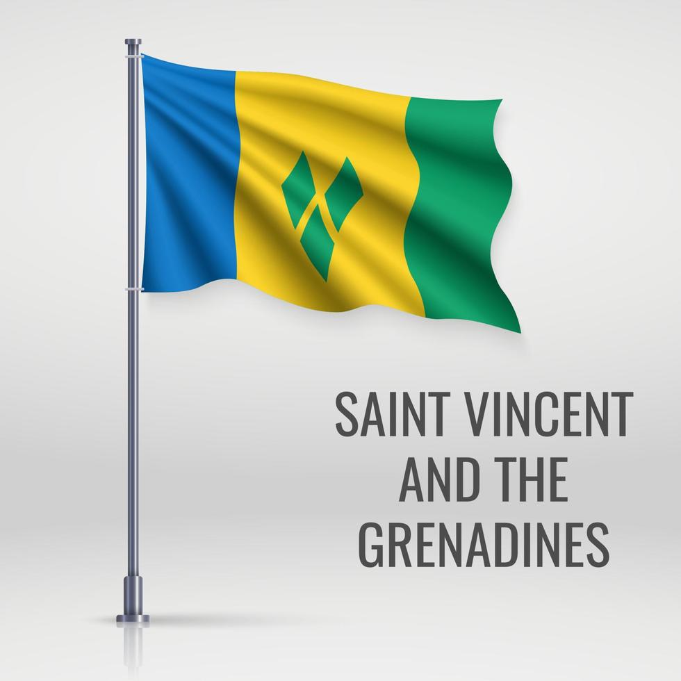 Waving flag on flagpole vector