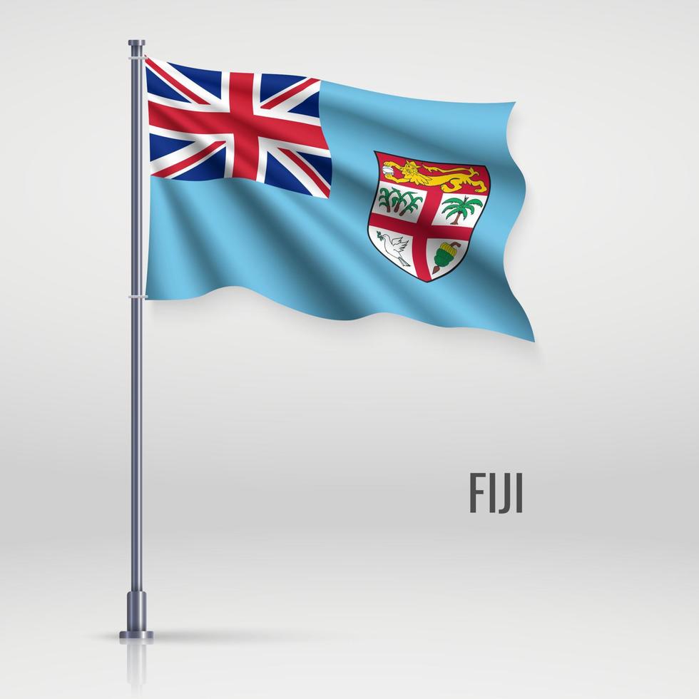 Waving flag on flagpole vector