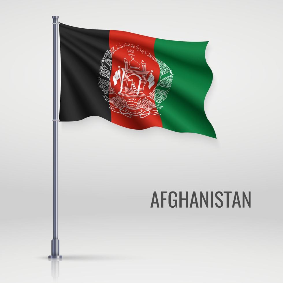 Waving flag on flagpole vector
