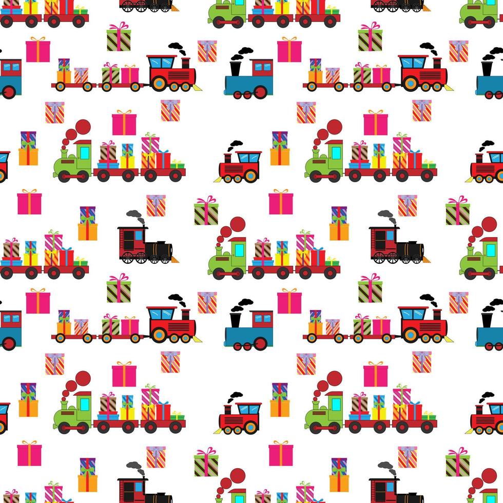 Cute train seamples pattern design vector