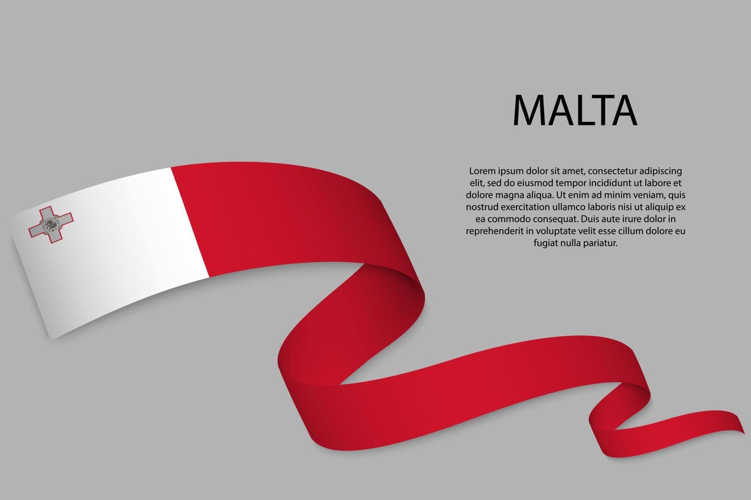 Waving ribbon or banner with flag vector