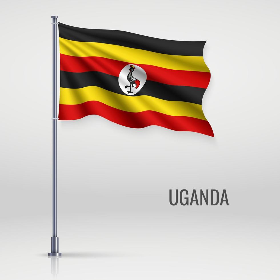 Waving flag on flagpole vector