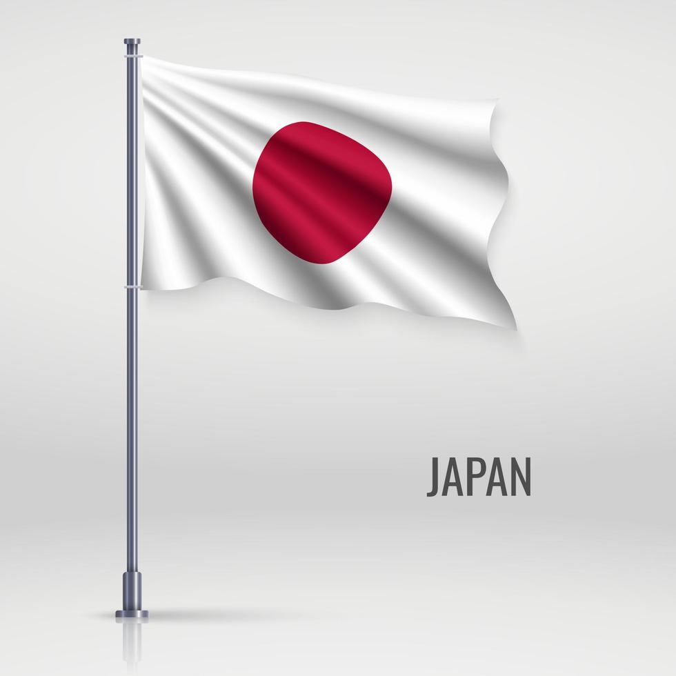 Waving flag on flagpole vector