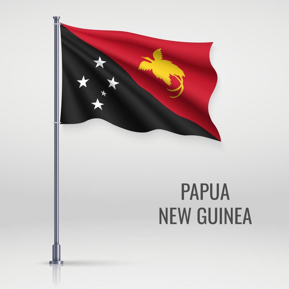 Waving flag on flagpole vector