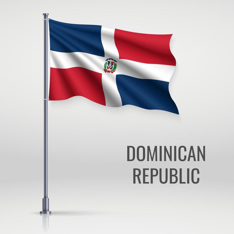 Waving flag on flagpole vector