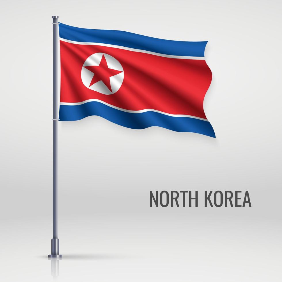 Waving flag on flagpole vector