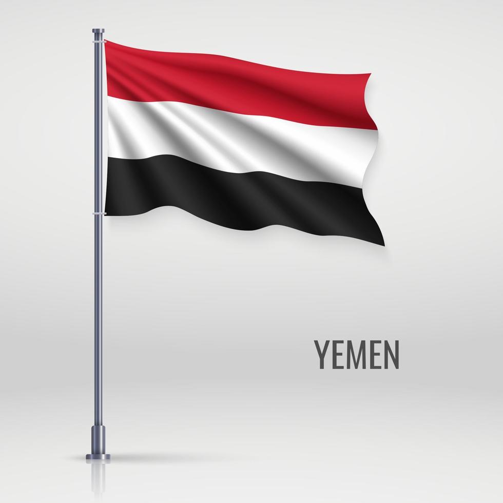 Waving flag on flagpole vector