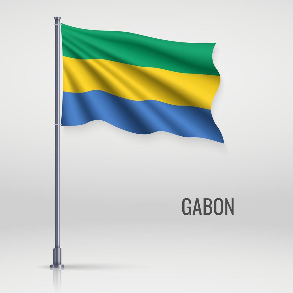 Waving flag on flagpole vector