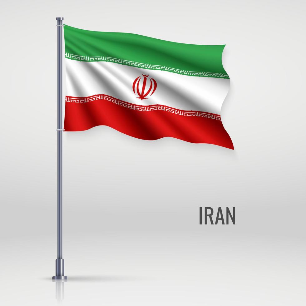 Waving flag on flagpole vector