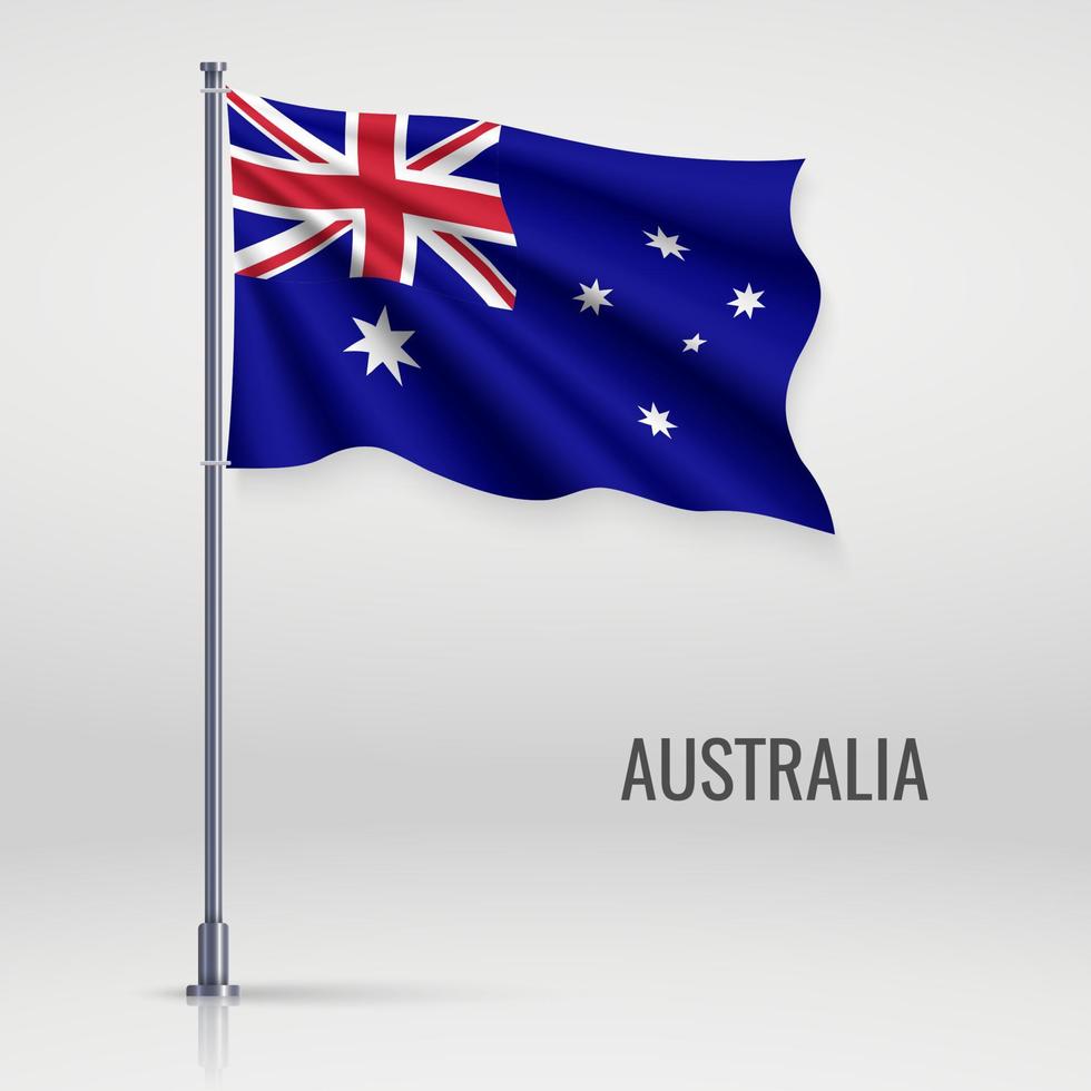 Waving flag on flagpole vector