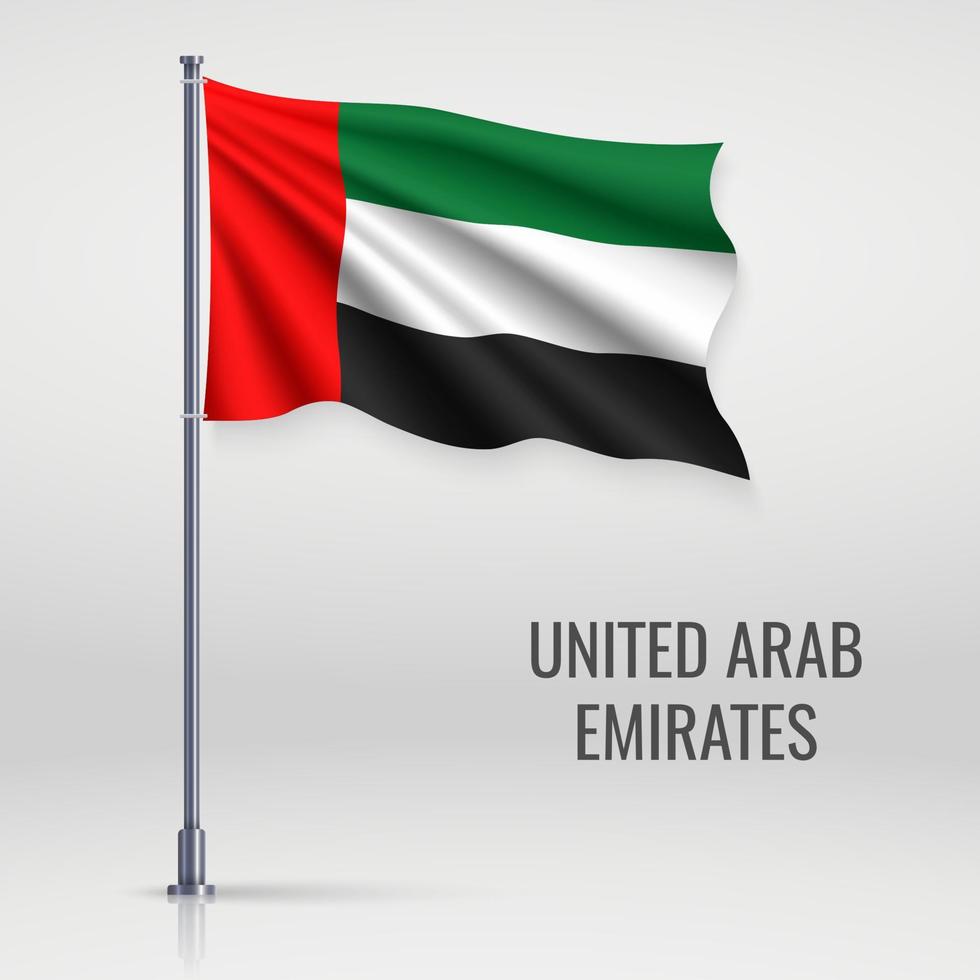 Waving flag on flagpole vector