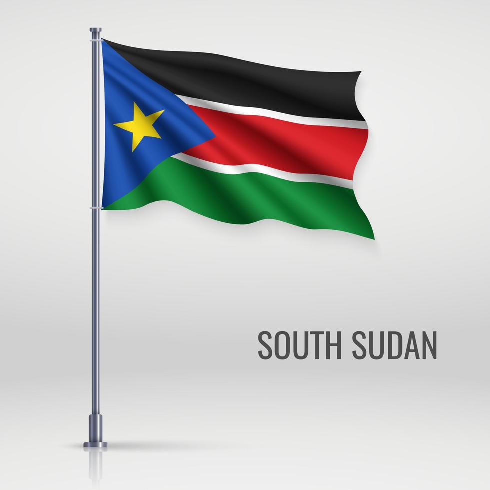 Waving flag on flagpole vector