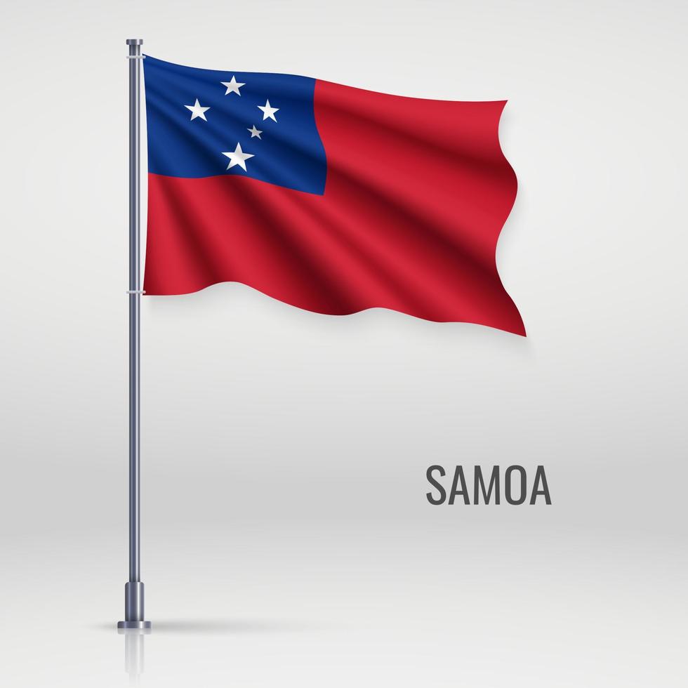 Waving flag on flagpole vector