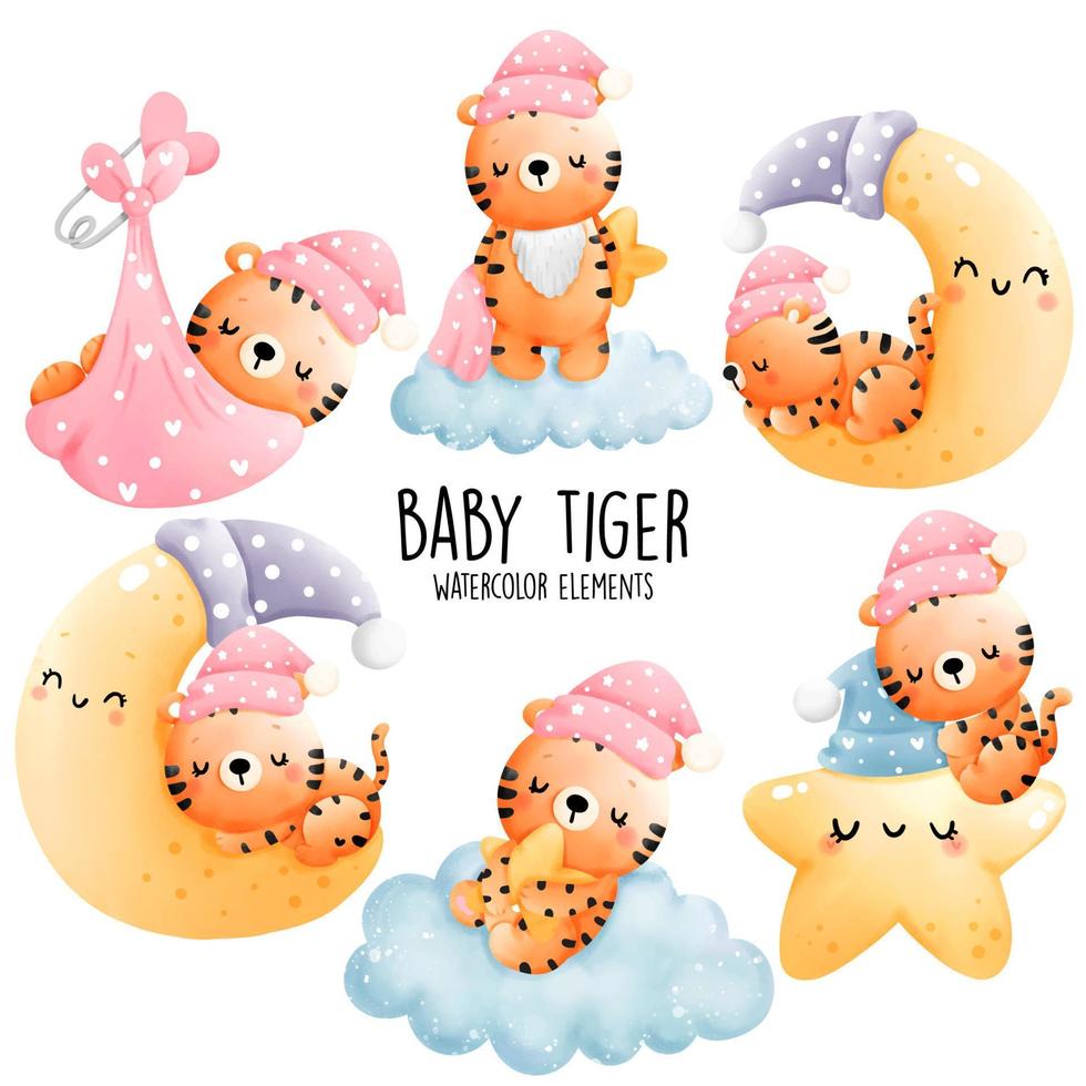 baby tiger. Vector illustration