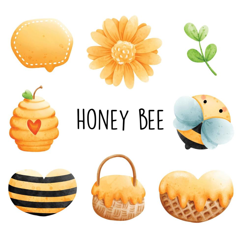 Honey Bee. Vector illustration