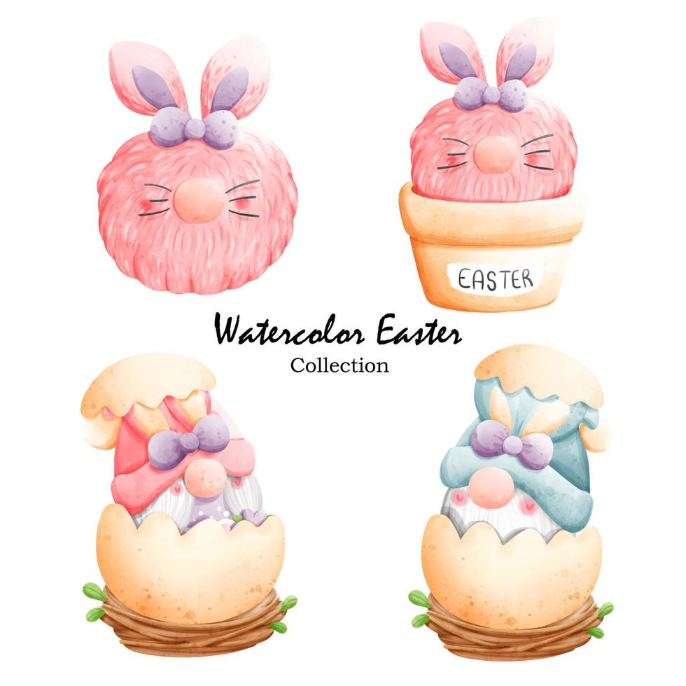 Watercolor Easter, Happy Easter. Happy Spring. Vector illustration