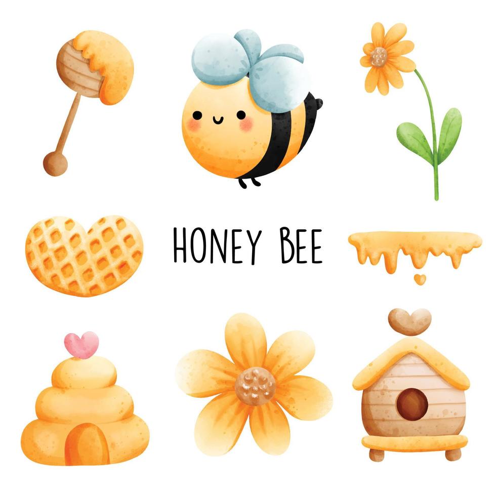 Honey Bee. Vector illustration