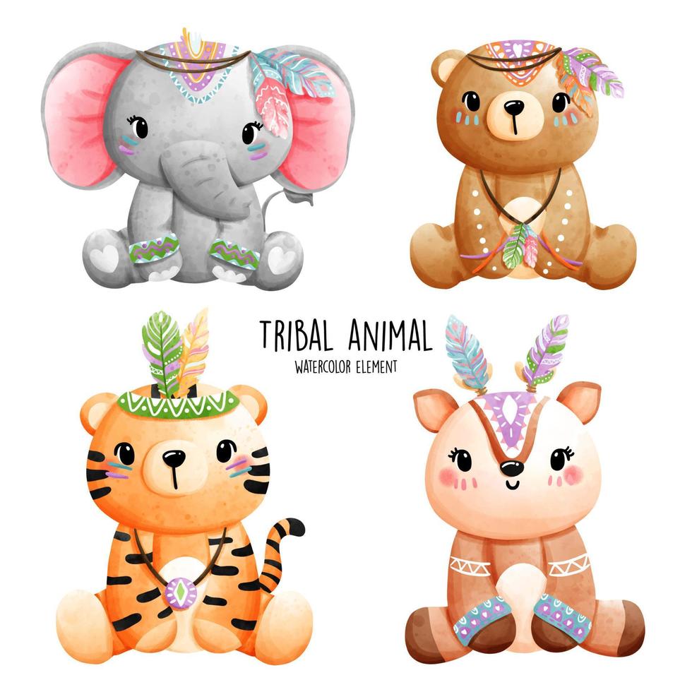 animales tribales animal de la selva ilustración vectorial vector