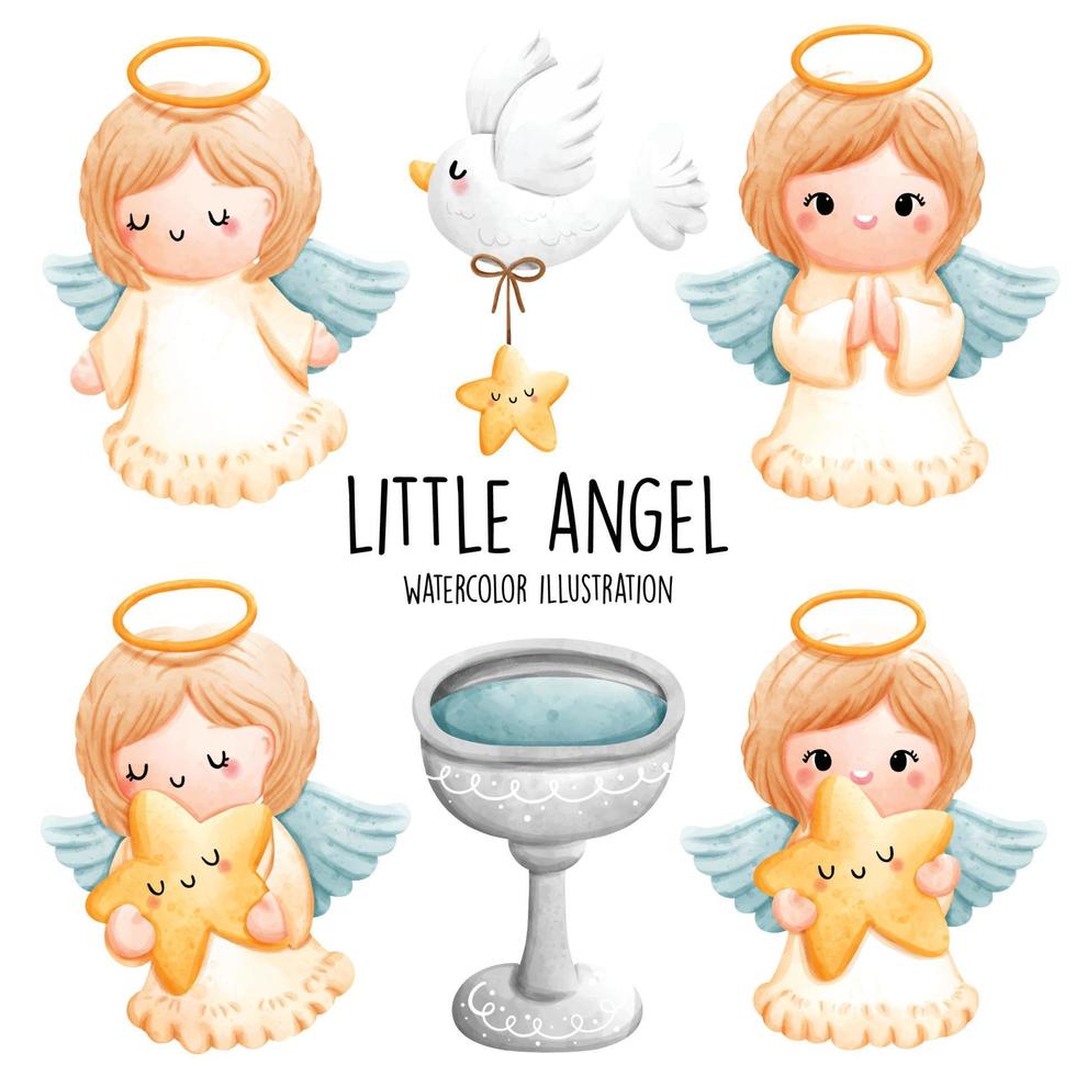 cute angel, heaven. Vector illustration