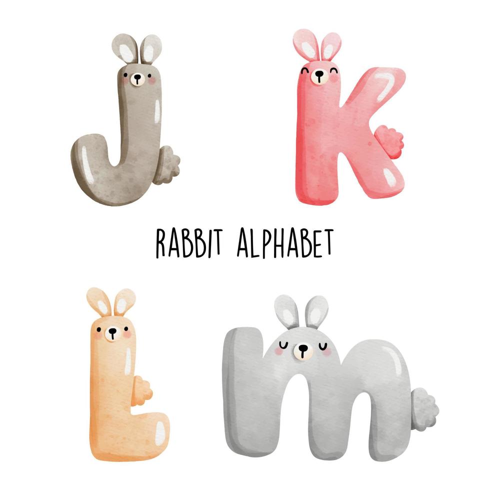 rabbit alphabet. Vector illustration