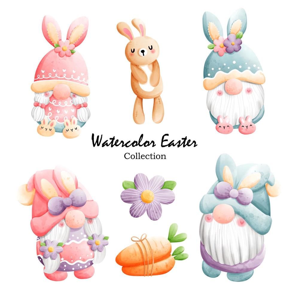 Watercolor Easter, Happy Easter. Happy Spring. Vector illustration