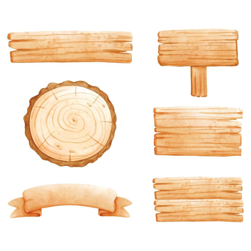wooden sign, wooden board vector