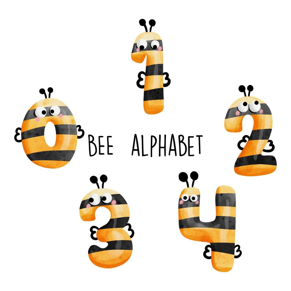 Bee number, honey bee number. Vector illustration 8078317 Vector Art at