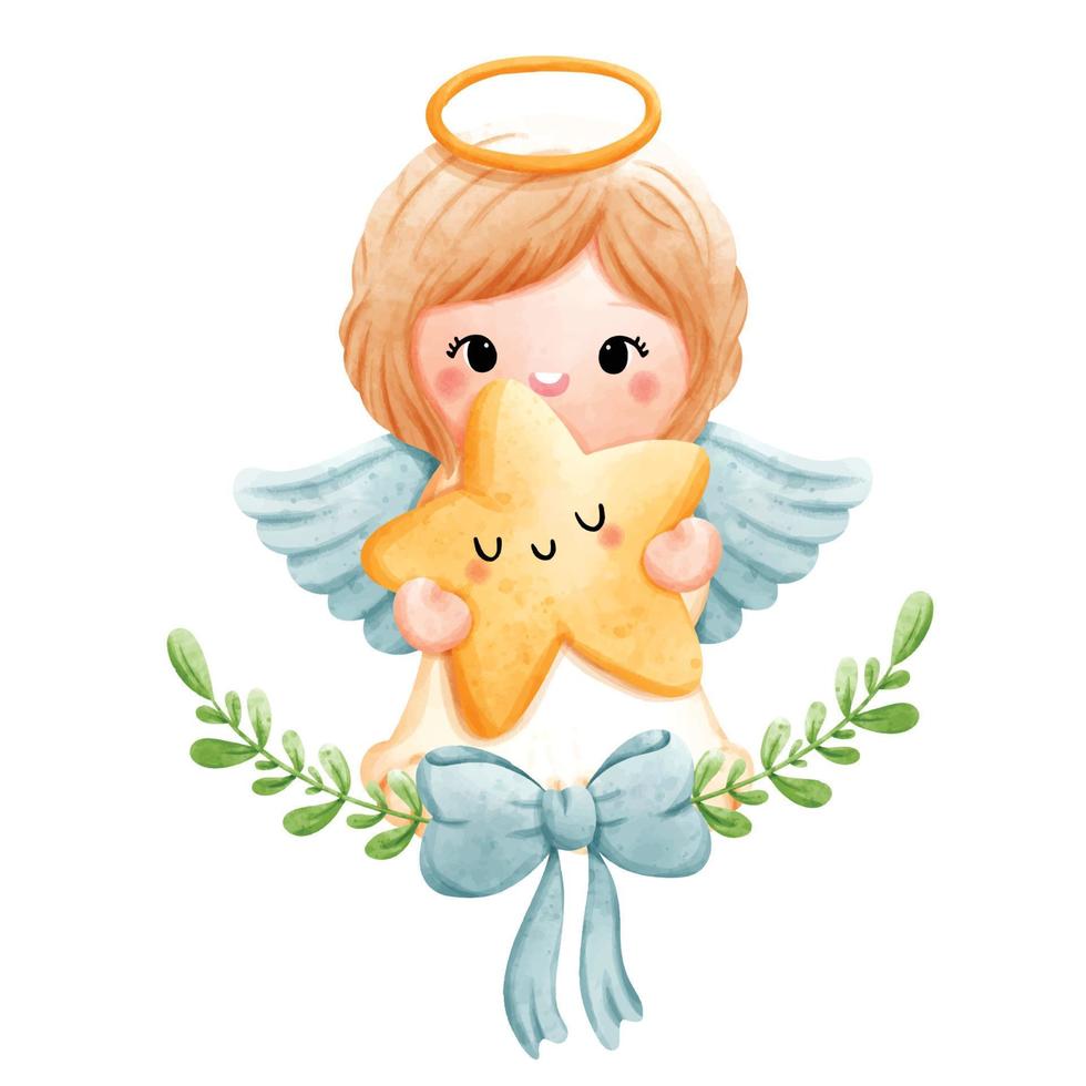 cute angel, heaven. Vector illustration