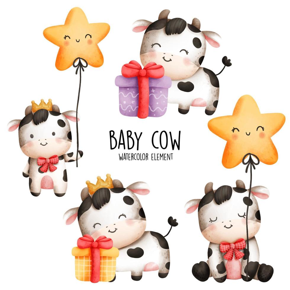 feliz cumpleaños bebé vaca. cumpleaños. ilustración vectorial vector